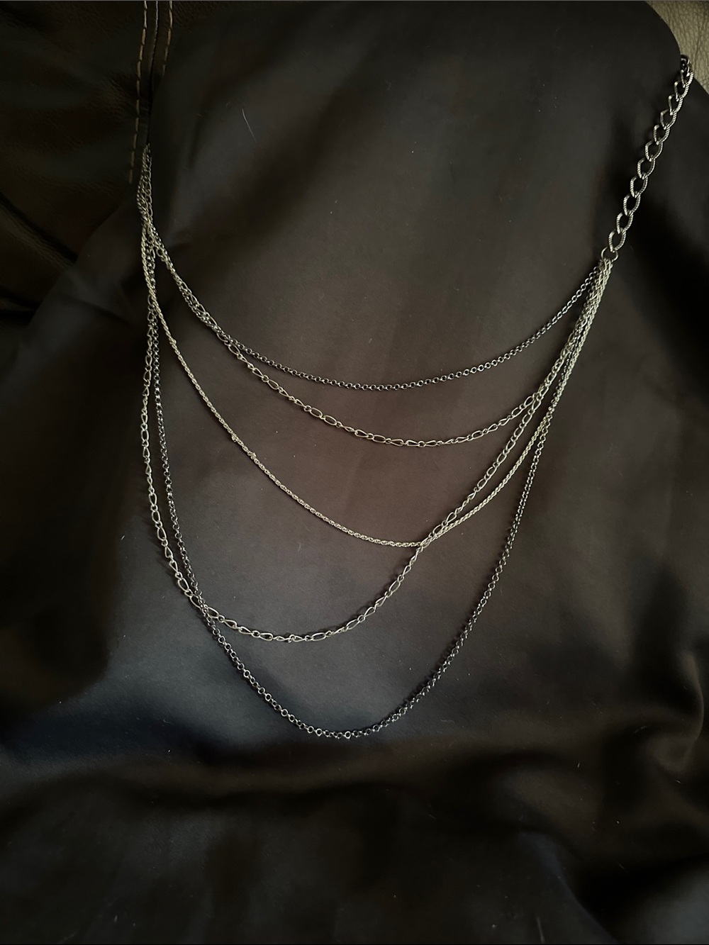 Multi-Layer Silver Chain Necklace for Women